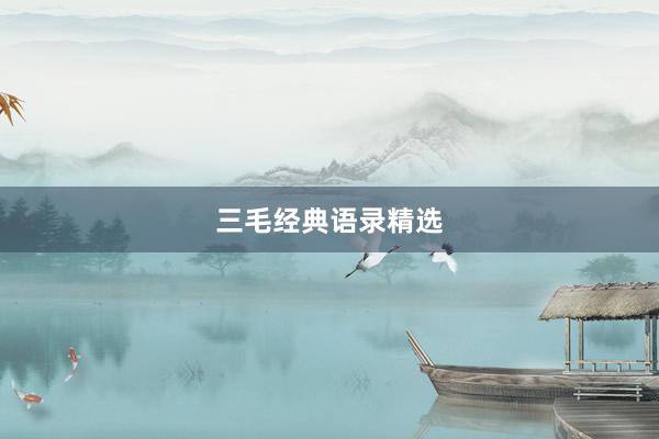 三毛经典语录精选